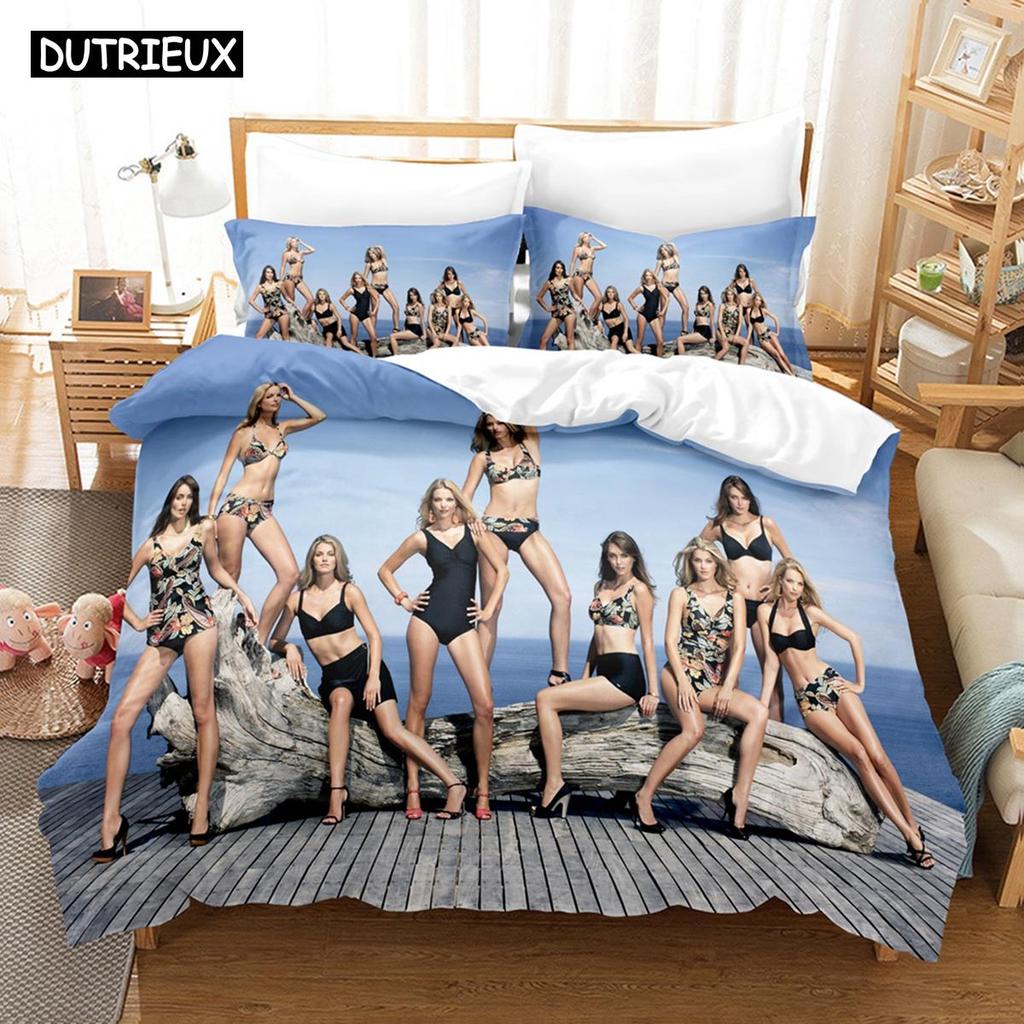 3D Printed Summer Bedding Sexy Bikini Women Bedding Set Down Quilt Cover with Pillowcase Double SIngle KingGift