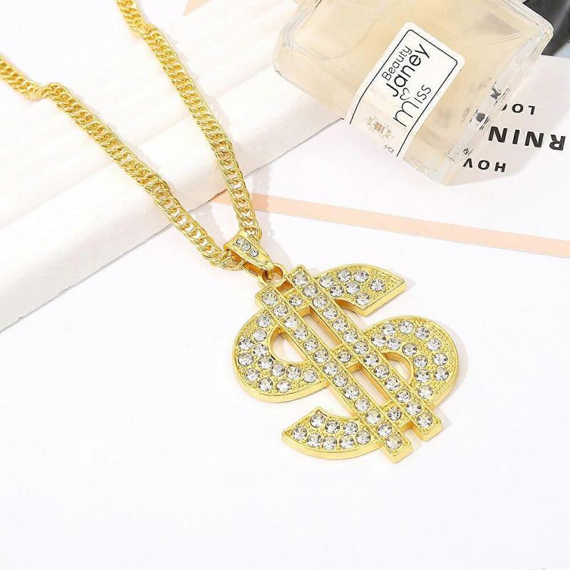 Set of 2 Durable Plastic Gold Chain Necklace Lightweight Neck Chain Comfortable for Stage Performances and Festivals  80 Cm
