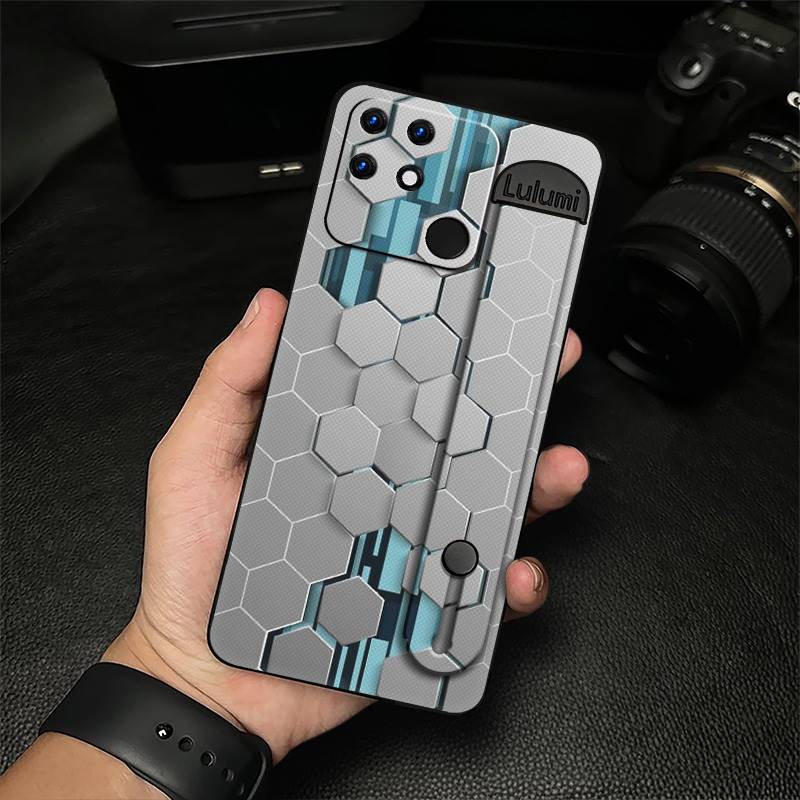 Anti-knock Anti-dust Phone Case For OPPO Realme Narzo 50A Plain color Commerce Kickstand Fashion Design Protective