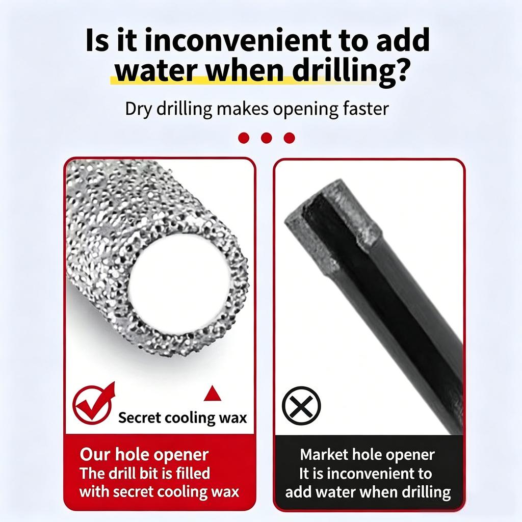 4/7Pcs 2-in-1 Hexagonal Shank Hole Opener Anti-wear Brazed Dry Drill Bit Set Dual-Purpose Dry/Wet Use for Electricians Plumbers