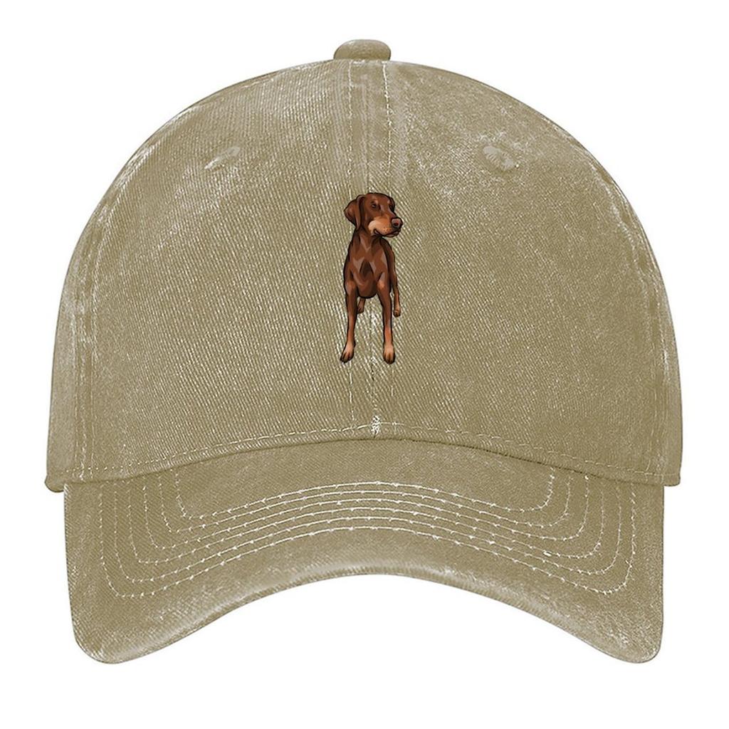 2026 Chocolate | Red Doberman | Natural Ear | Cute Cartoon Dog Art Baseball Cap Dropshipping Hats On Offer Fishing Cap Boy Women