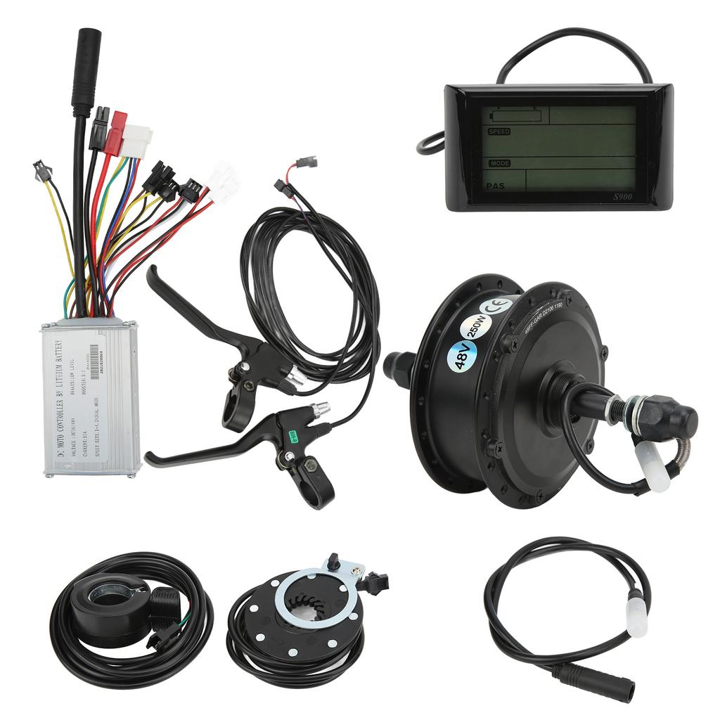48V 250W Electric Bike Conversion Kit 15A Controller S900 LCD Panel Rear Drive Hub Motor KitFor 20 Inch Rim Spokes