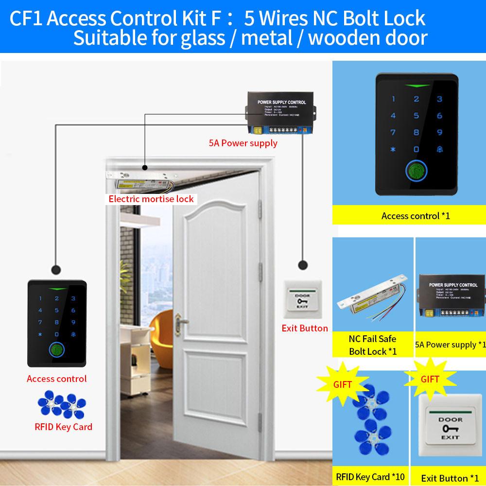 WIFI RFID Access Control System Fingerprint Gate Opener Smart Home Security Digital Electronic Magnetic Door Lock Kit