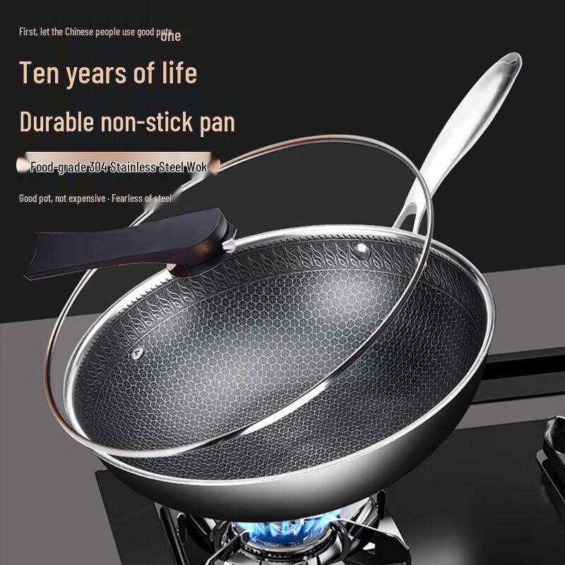 OSM 304 Stainless Steel Non-stick Wok