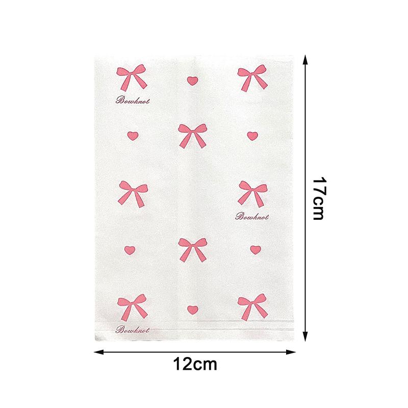 50 Stück Rosa Schleife Herz Papiertüten 12×17Cm Niedliche Fotokarten Schmuckverpackung Für Handgemachte Basteleien Geschenkverpackung Aufbewahrungsbeutel