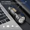 Latarka LED o dużej mocy z boczną lampą COB, ładowalna przez USB-C, wodoodporna, mini latarka do biwakowania na świeżym powietrzu, wędrówek i sytuacji awaryjnych