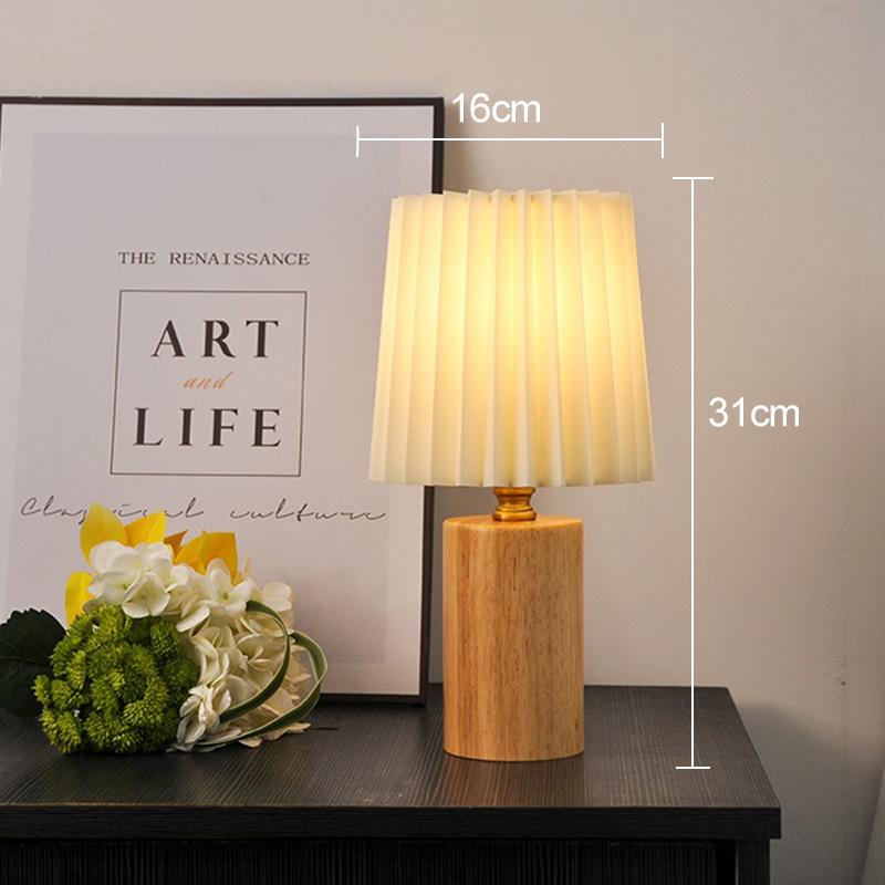 Retro Pleated Wooden LED Desk Lamp USB 3W for Living Room Home Bedroom Bedsides Atmosphere LED Night Light Decoration Table Lamp