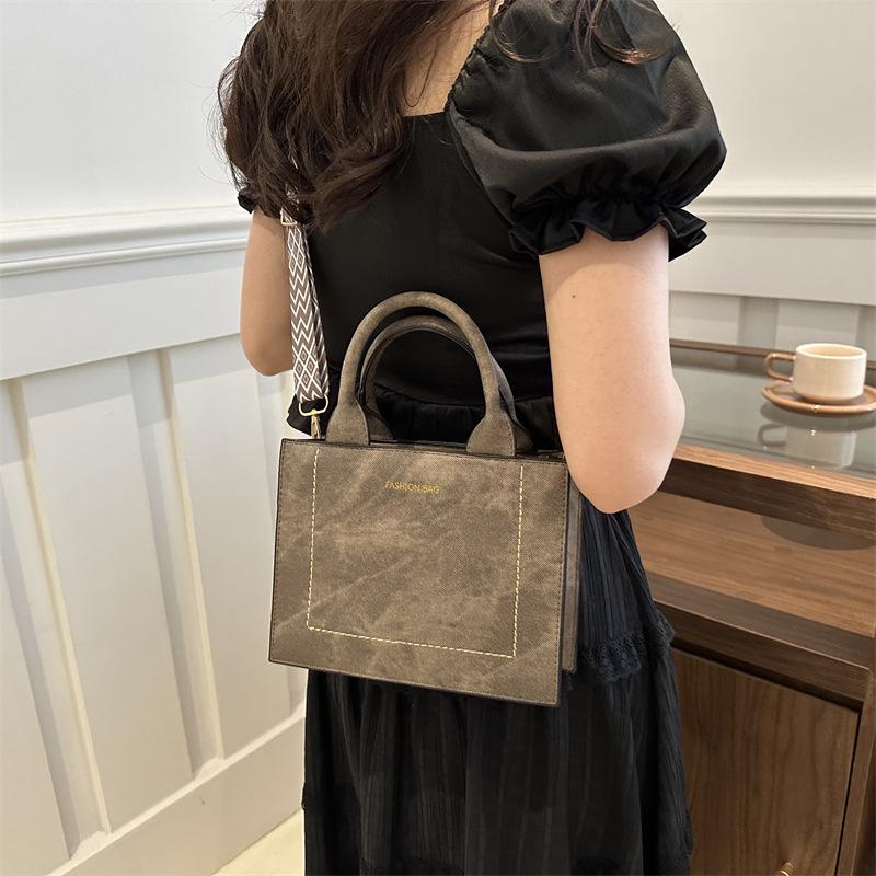 Bags Fashion Handbags Small Square Bags Textured Pu Shoulder Bags Niche Versatile Messenger Bags