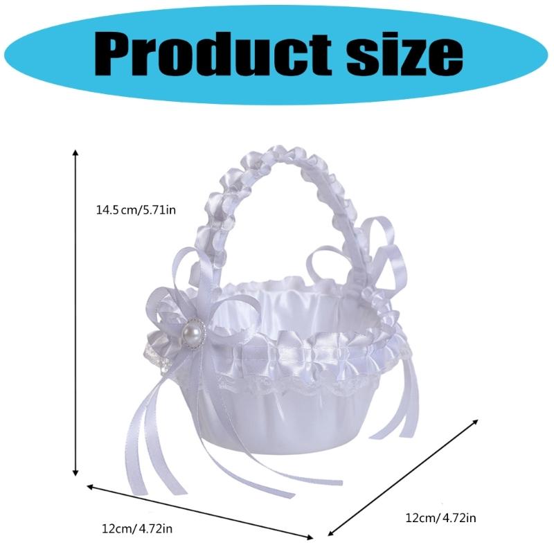Fabric Wedding Flower Basket European Styles Petal Scattering Basket with Comfortable Grip For Flower Girls Formal Event