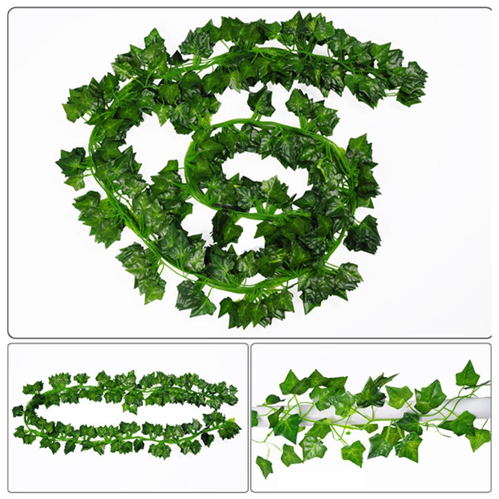 Artificial Vines Leaf Plants Wall Decoration Leaves Ornament Decorative Layout Props for Patio Hallway Wedding Party