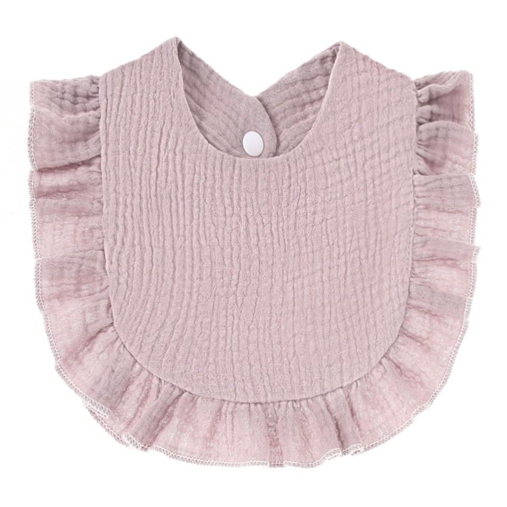 Ruffled Pure Cotton Baby Bibs with Lace Trim