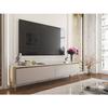 Meuble TV avec 2 portes - Beige et doré - VUKIA