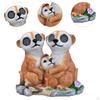 Garten Erdmännchen Familie Solarleuchte Statue Harzskulptur Landschaftslampe Geschenk Außendekoration