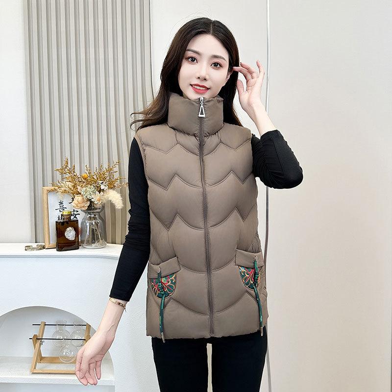 Cotton vest women's autumn and winter windproof and warm casual small vest middle-aged mother clothing new