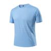 Large Size Short Sleeved T-shirt for Men's Summer Sports and Leisure, Ice Silk Half Sleeved T-shirt for Men's Solid Color Quick Drying Clothes