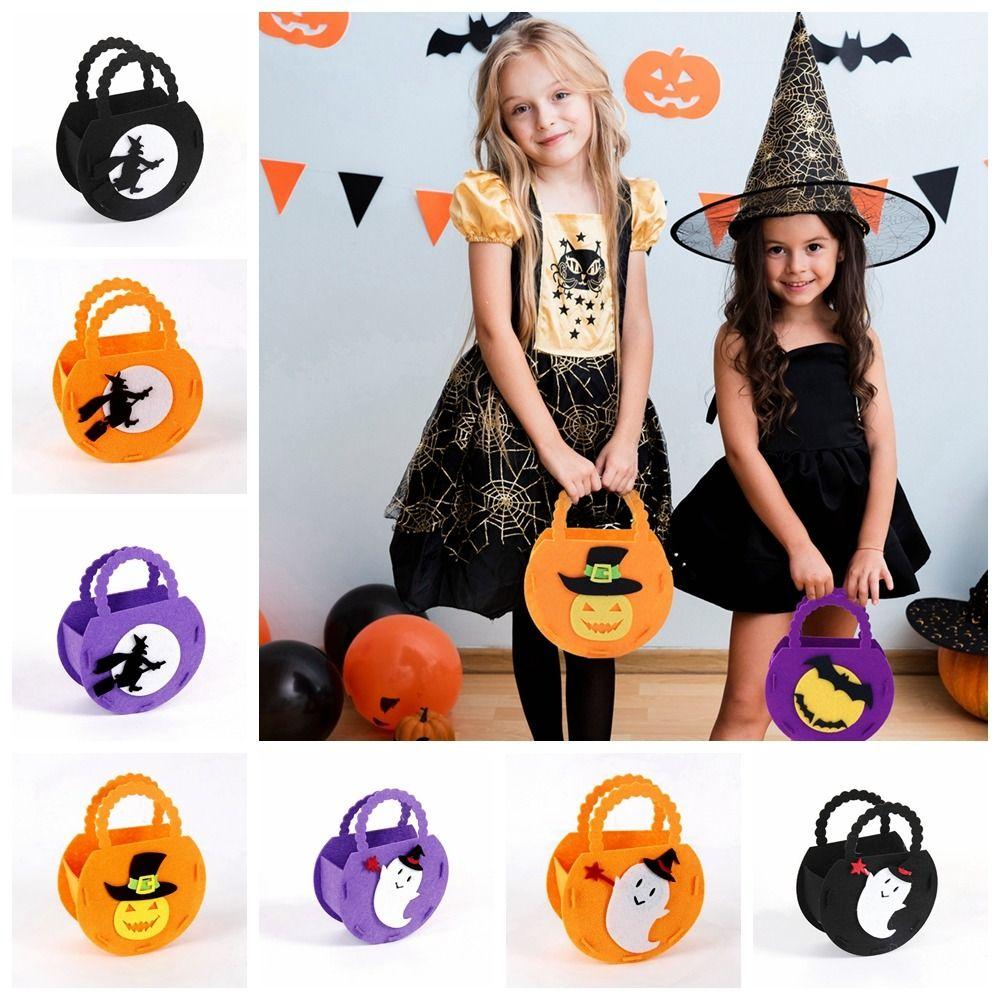 

Pumpkin Halloween Ghost Bag Happy Halloween Bat Candy Bag Pumpkin Bucket Halloween Props