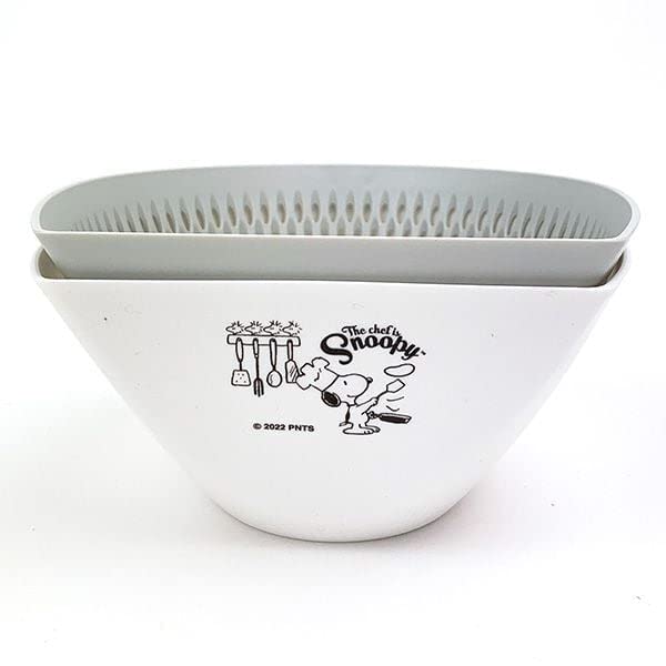 Marimocraft Snoopy Dustpan and Colander Bowl, Large, White, Chef Snoopy, W16.5 X H10.2 X D18.3cm, SPZ-2883