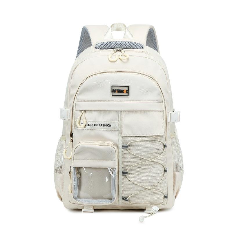 New fashion student backpack men's and women's high-end fashion computer bag large capacity junior high school travel backpack