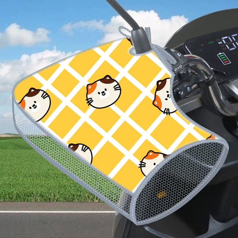 

2Pcs Breathable Waterproof Sunshade Motorcycle Handlebar Gloves Summer Electric Vehicle Cycling Gloves Cartoon Design D