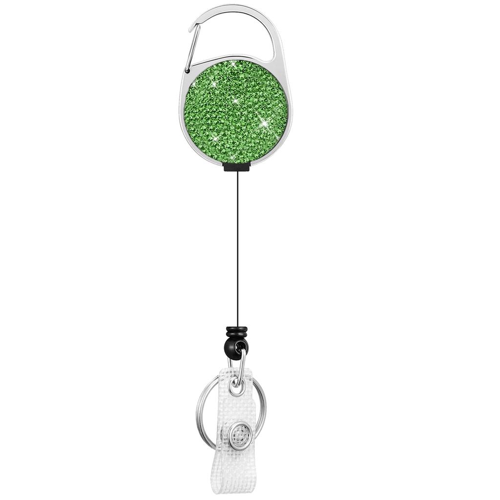 Retractables Keyring Wire Rope Rhinestones Badges Holder Antitheft Buckle Rope Outdoor Retractables Keychains