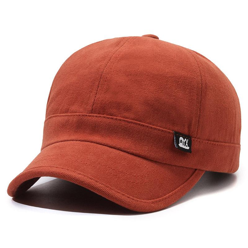 

Vintage-Inspired Baseball Cap Adjustable Sun-Protective Street Style Hat Short Brim Woven Fabric Classic Fashion Accessory Adjustable вина червоного кольору