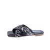 Fashion Aphixta Bling Sequined Decoration Flat With Slippers Cross Straps Casual Women Outside Slides Square Toe Summer Sandals Shoe