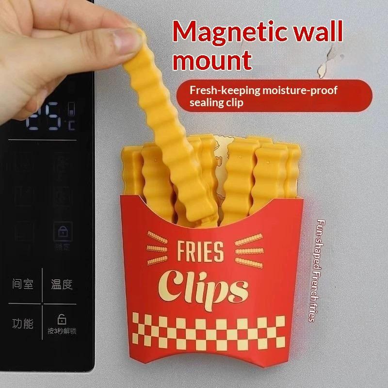 12PCS Food Safe French Fry Shaped Sealing Clips Reusable Snack Bag Clips for Kitchen Pantry Storage Organization