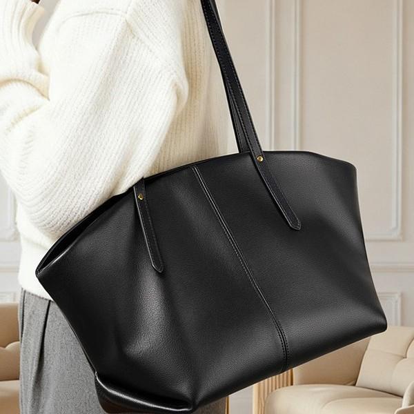 Fashion Leather Large Tote Bag 2025 New Genuine Leather Shoulder Bag Versatile Textured Shoulder Underarm Bag
