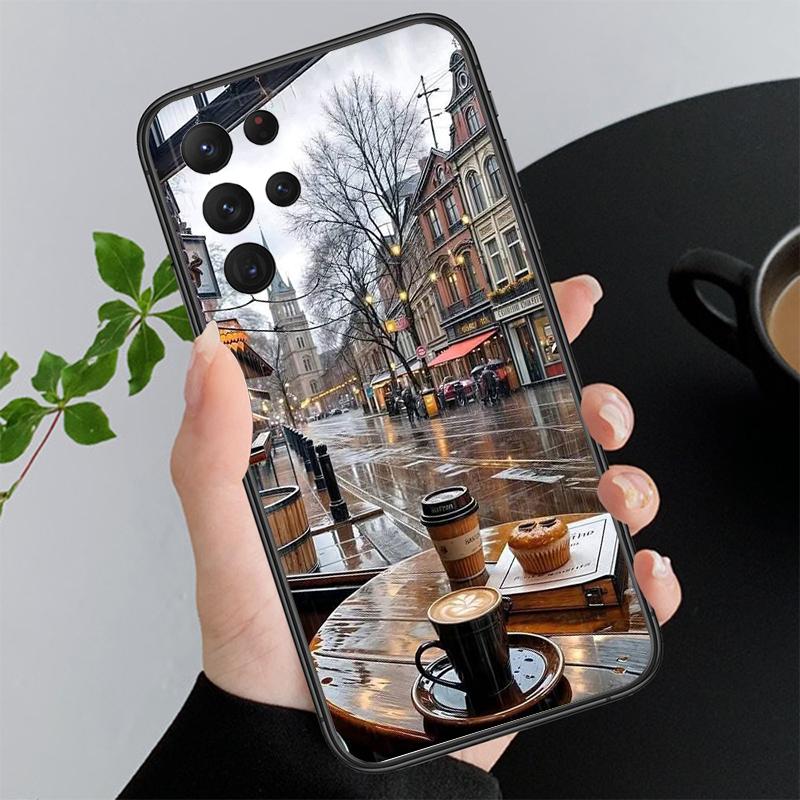 

Phone Case For Samsung A55 A16 A56 A36 A35 A15 A53 A54 A33 A34 A25 A05S A52 A52S A14 A26 A71 Coffee Cafe night Aesthetic A34 5G