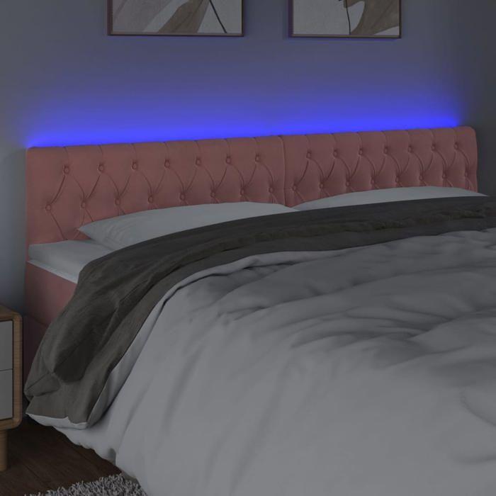 VidaXL Tête de Lit à LED Meuble de Chambre à Coucher Accessoire de Lit Double Tête de Cadre de Lit Intérieur Rose 3122013