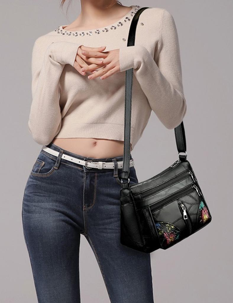 Damska nowa modna torba crossbody, torba na ramię, modna i wszechstronna, kwadratowa torba PU z nadrukiem, duża pojemność