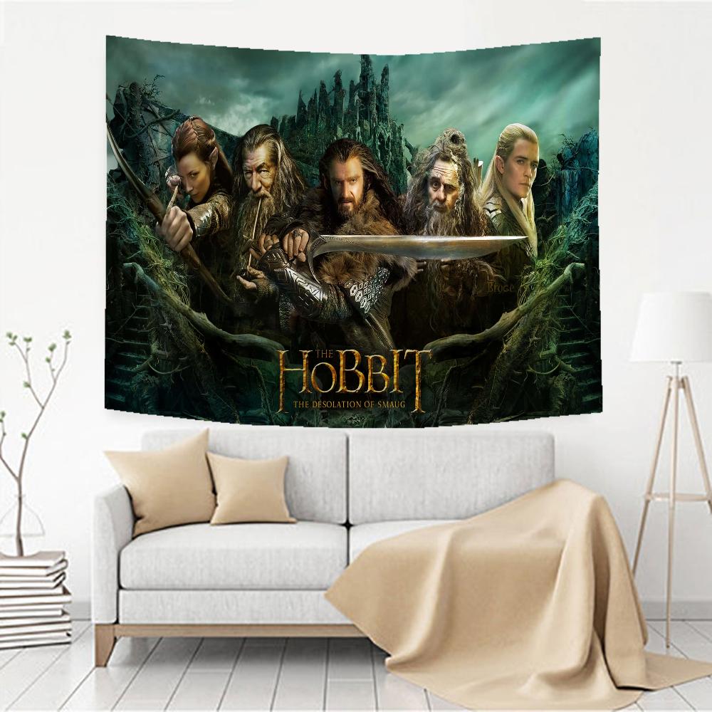 L-Lord Of The Rings H-Hobbit Anime Tapestry Hippie Flower Wall Carpets Dorm Decor Cheap Hippie Wall Hanging