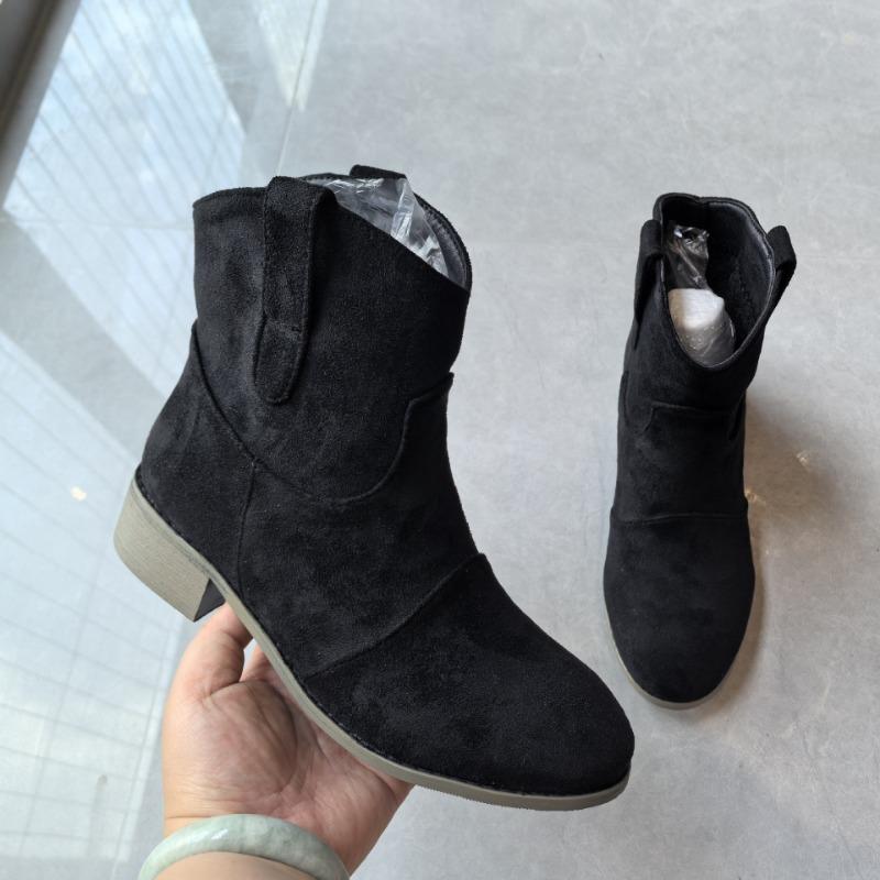

Comfortable Low-heeled Large Size Low-tube Fashion Women s Boots In Autumn and Winter 48 чорний