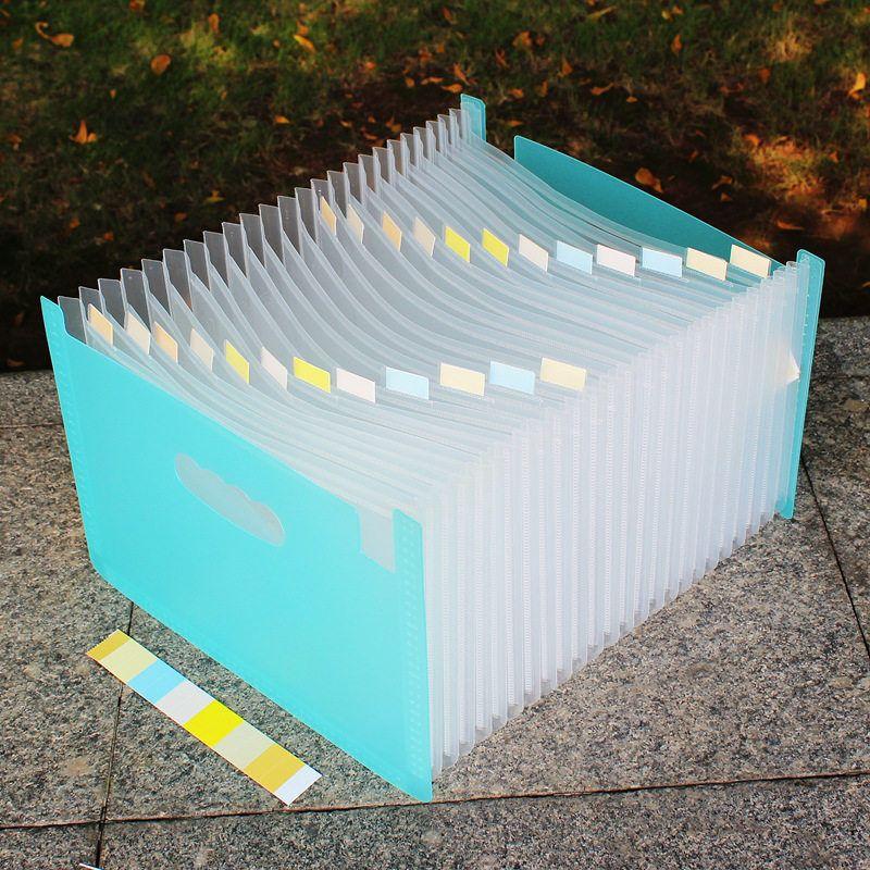 Retractable File Holder Vertical Satchel Folder A4 Paper Test Paper Classification Multi-Layered Material Desktop Storage Storage Clip