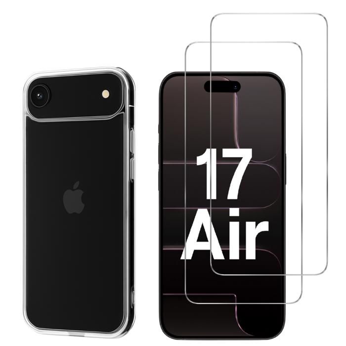 Coque pour iPhone 17 AIR et 2 Verres Trempé Film Protection Ecran Phonillico®