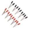 20 Pezzi Pinza a Coccodrillo Rosso e Nero Apertura 1cm Morsetto di Prova Elettrica Cavo Batteria Acciaio Inossidabile