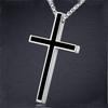 Koreanische Mode Schwarze Kreuz Halskette - Unisex Titanstahl Anhänger