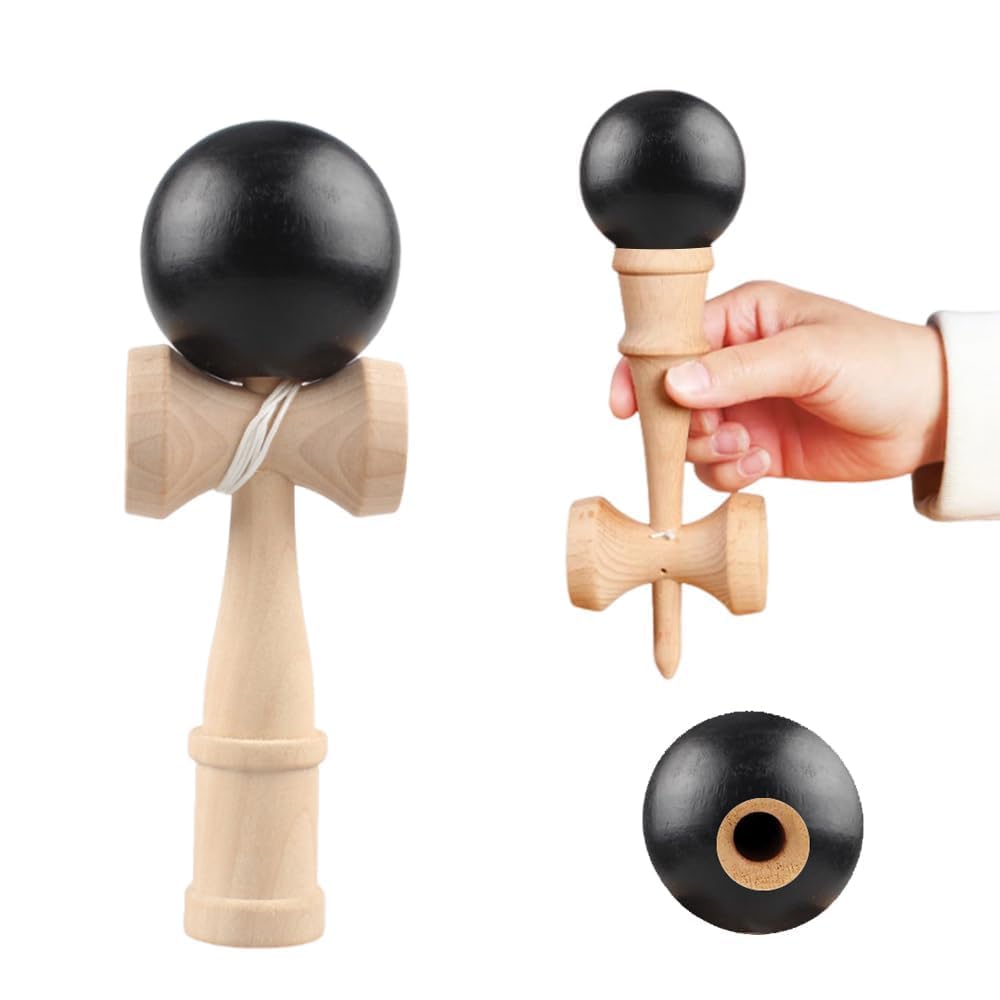 

Eoitushy Kendama Large Sky Wooden Educational Toy for Competition Children s Fitness and Leisure Skill Ball School Practice Tournaments Black