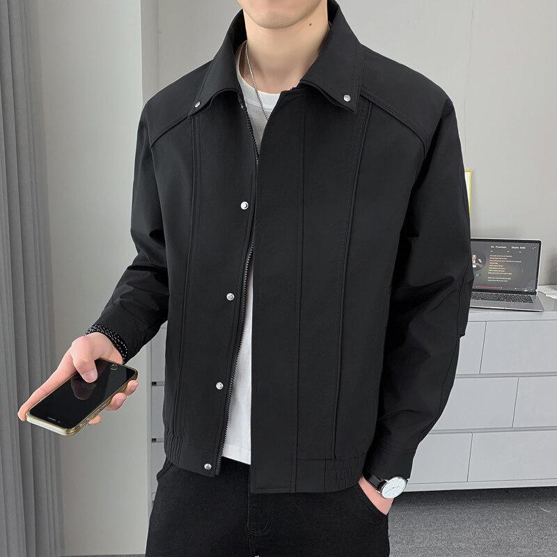 Spring and Autumn New Jacket Men's Loose Outdoor Commuter Simple Casual Style Design Lapel Jacket