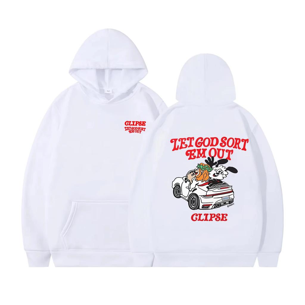 2025 Clipse Let God Sort Em Out Hoodie Clipse New Album 2D Hoodie Men Women Long Sleeve Streewear Hip Hop Pullover Clothes