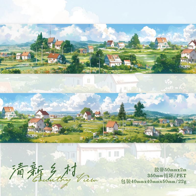 6 Stile 5cm * 200cm/Rolle Reisezeit-Thema Schöne Landschaft PET-Klebeband DIY Handgemachte Materialien Scrapbooking Hintergrunddekoration