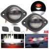 12V 24V LED Half-circle License Plate Light White Red Rear Driving Number Plate Lamp for Truck Trailer ATV Lorry Car Bus Van RV