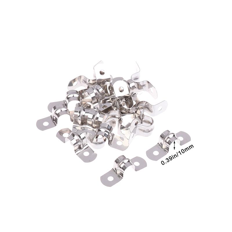 

20 шт. M5-20 Жесткий хомут для трубы Нержавеющая сталь 2 отверстия Кабельный U-образный кронштейн Хомут для трубы Для крепления трубы или кабеля Хомут-стремянка