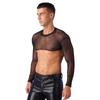 Mens See-Through Sheer Mesh Half Tank Tops Shirts Long Sleeve Body Chest Harness Crop Top Sexy Tanks Arm Sleeves Shrug Clubwear
