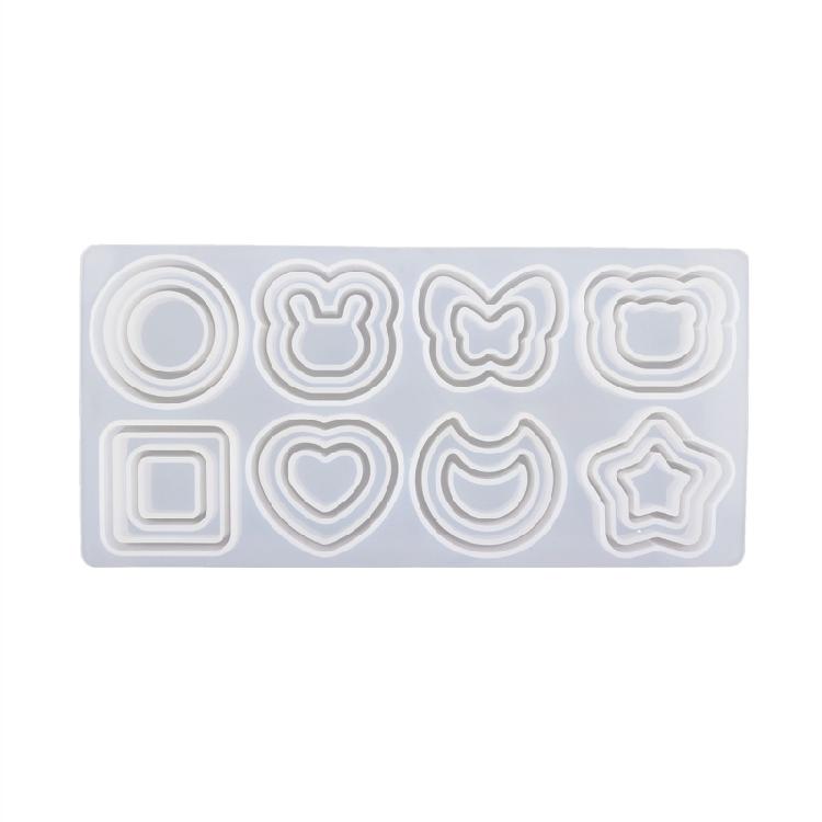 

Shiny Glossy Silicone Decoration Molds Double Layer Keychain Mold DIY Pendant 1
