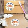 6Pcs Happy Birthday Thank You Sticker Set Cute Party Decals for Gift Wrapping Cards Kindergarten Crafts Colorful Birthday Stickers for Celebration