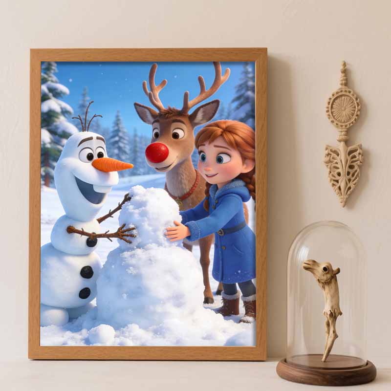 Disney Frozen Olaf Sven Anna Diamond Painting Art Kit Handmade DIY5D Home Decor Gift Round 20x30cm
