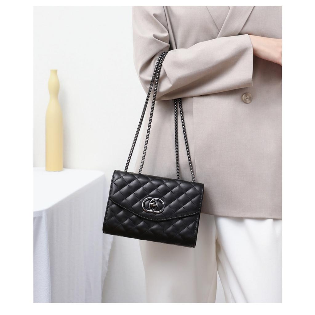 Bag Women's Versatile New 2025 Leather Small Fragrant Rhombus Chain Bag Fashion Shoulder Bag 2025 Crossbody Bag