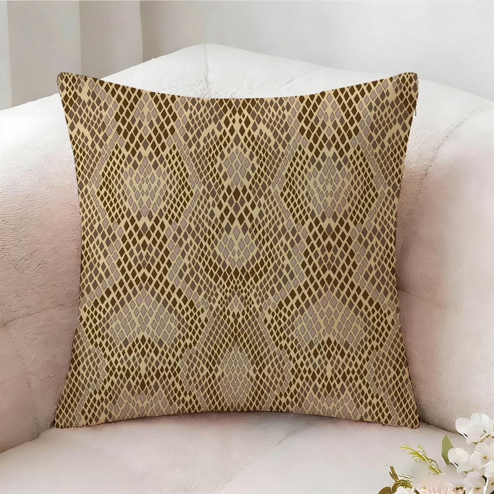 Snake Print Pillow Case Pillowcase, Double-sided Printed, Sofa Cushion, Bedroom Headboard Pillow
