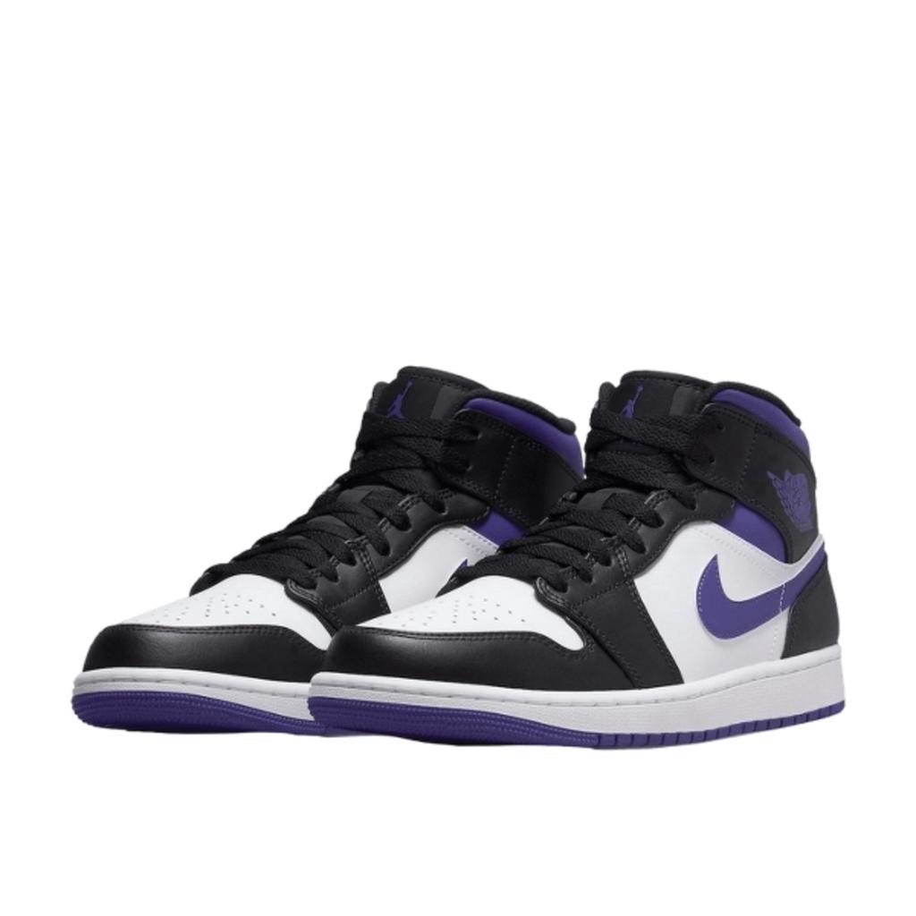 Air Jordan 1 Mid White Black Purple